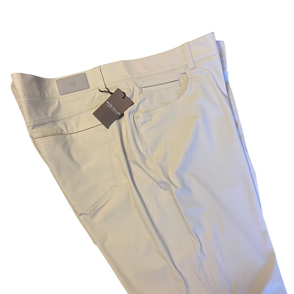 Peter Millar Crown Crafted Men's Pants Beige Size 42x32 5 Pocket Color LIN NEW - Picture 2 of 9